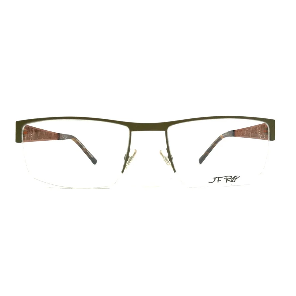 J.F. Rey Eyeglasses Frames JF2589 4560 Khaki Orange Olive Green 58-19-145